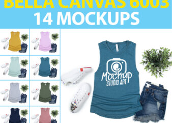 Bella Canvas 6003, Tank Top Mockups, Flat Lay Mockup, 14 Mockups