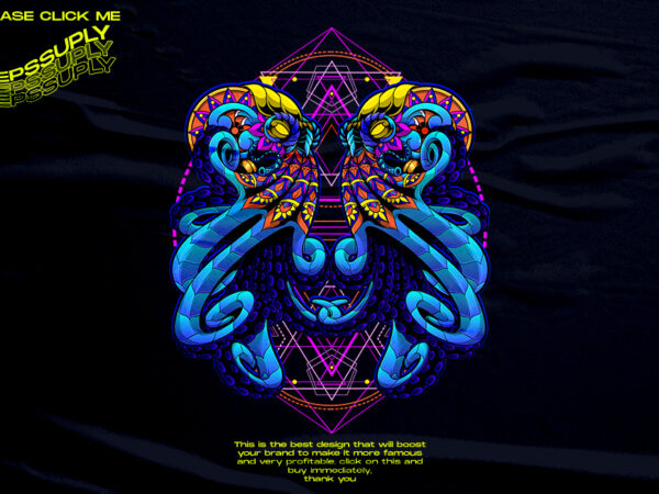 Colorfull Octopus Illustrations Design T-shirt