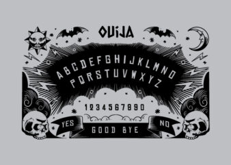 Ouija Board Illustration In vintage tattoo style