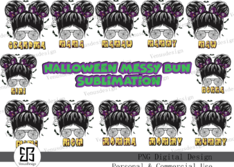 Halloween Messy Bun Sublimation