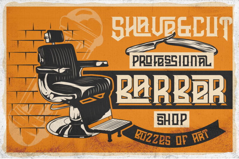 Crazy Barber font with bonuses