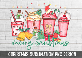 Merry Christmas Coffee Sublimation t shirt designs for sale