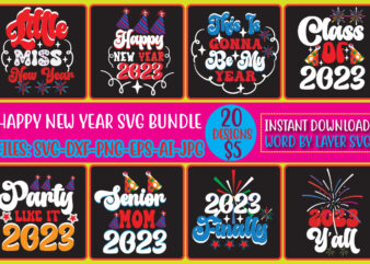 Happy New Year Svg Bundle graphic t shirt
