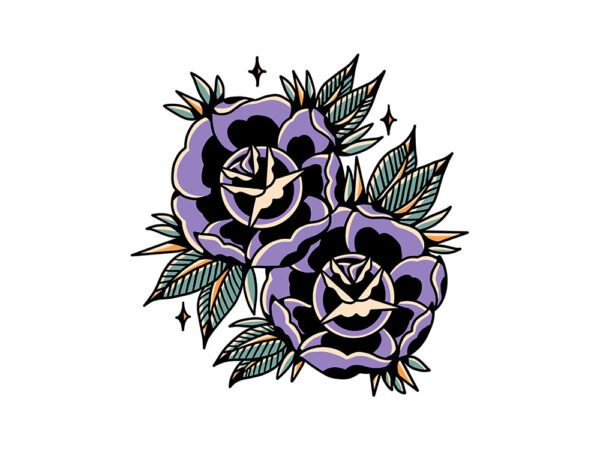 Purple rose t shirt illustration