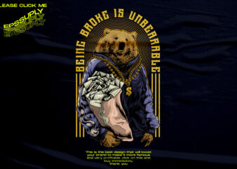 Riches Bear Illustrations design t-shirt