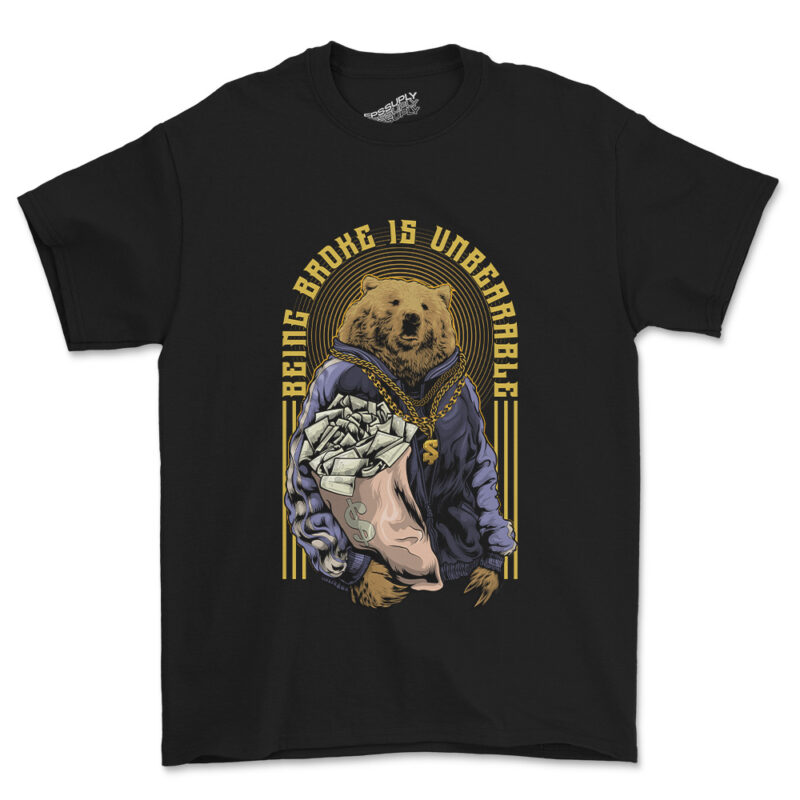 Riches Bear Illustrations design t-shirt