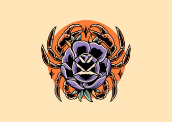 rose crab t shirt design online