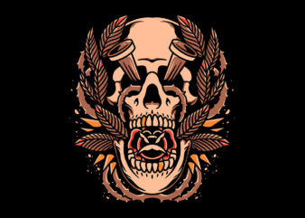 rose inside skull t shirt design online