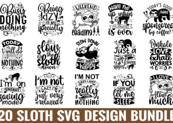 Sloth Svg Design Bundle