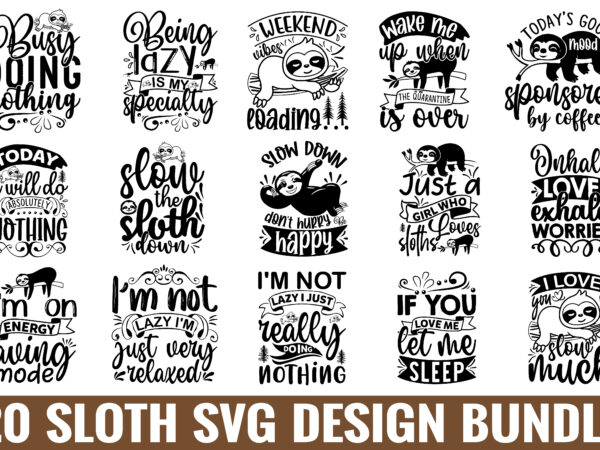 Sloth svg design bundle