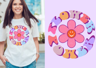 flower power Unique and Trendy T-Shirt Design.