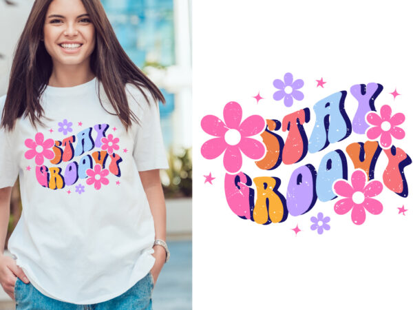 Groovy style typography t shirt design vector