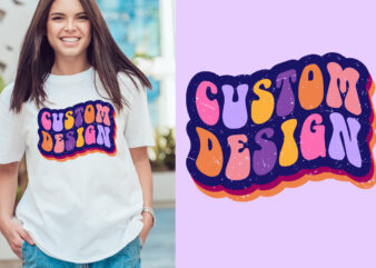 custom design groovy vintage, typography t shirt print design graphic illustration vector. daisy ornament flower design. card, label, poster, sticker,