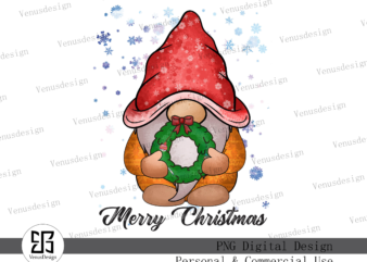 Merry Christmas Wreath Sublimation t shirt designs for sale