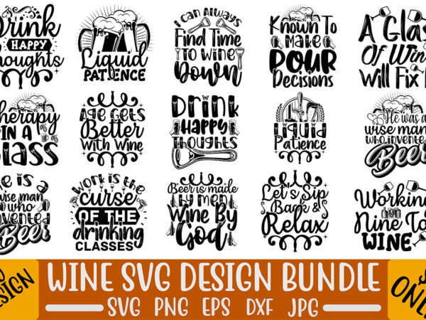 Wine svg design bundle