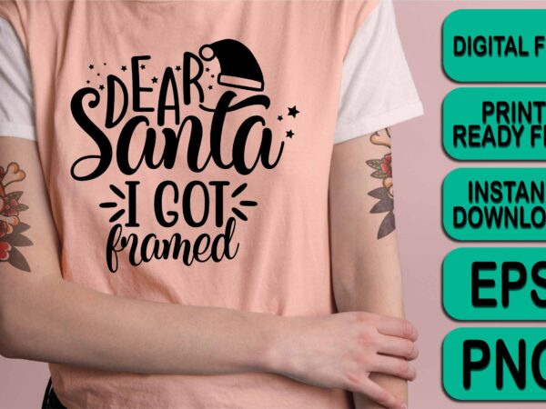 Dear santa i got farmed, merry christmas shirts print template, xmas ugly snow santa clouse new year holiday candy santa hat vector illustration for christmas hand lettered