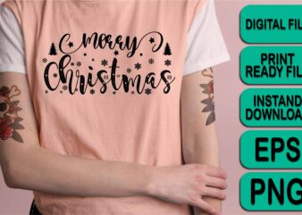 Merry Christmas shirt print template, funny Xmas shirt design, Santa Claus funny quotes typography design