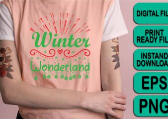 Winter Wonderland, Merry Christmas shirts Print Template, Xmas Ugly Snow Santa Clouse New Year Holiday Candy Santa Hat vector illustration for Christmas hand lettered