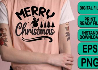 Merry Christmas shirt print template, funny Xmas shirt design, Santa Claus funny quotes typography design