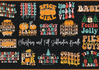 Christmas and Fall Sublimation Bundle t shirt vector file