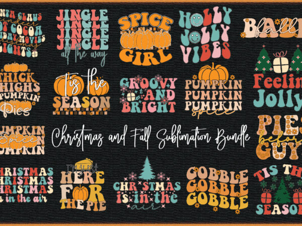 Christmas and fall sublimation bundle t shirt vector file