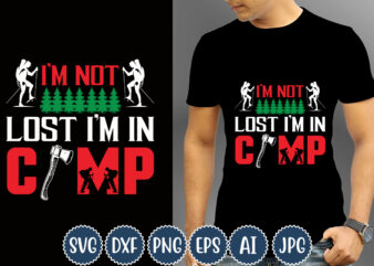 I’m Not Lost I’m In Camp T-shirt Design, Camping T-Shirts, Funny Camping Shirts, Camp Lovers Gift, We’re More Than Just Camping Friends We’re Like A Really Small Gang T-shirt,Happy Camper