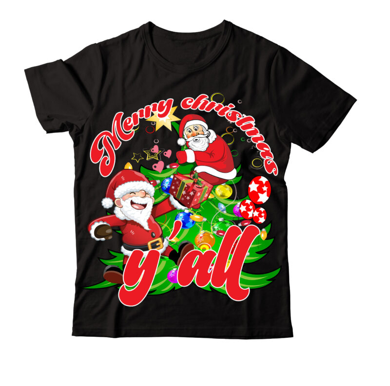 Merry Christmas Y’all T-shirt Design,