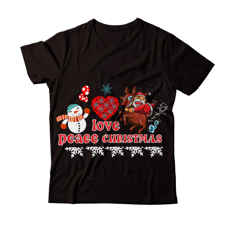 Peace Love Christmas T-shirt Design,