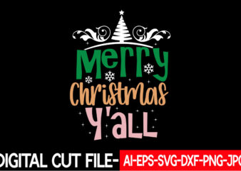 Merry Christmas Y’all vector t-shirt design