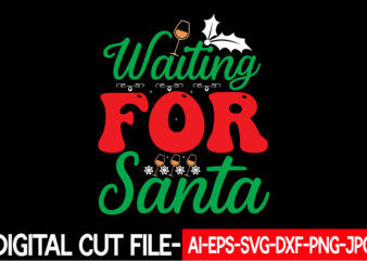 Waiting for Santa vector t-shirt design