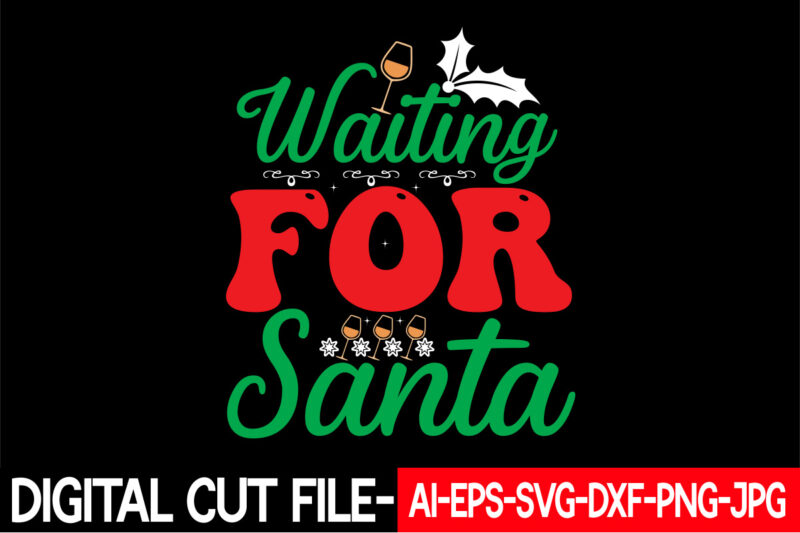 Waiting for Santa vector t-shirt design