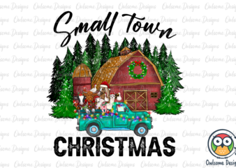 Small Town Christmas PNG Sublimation t shirt template vector