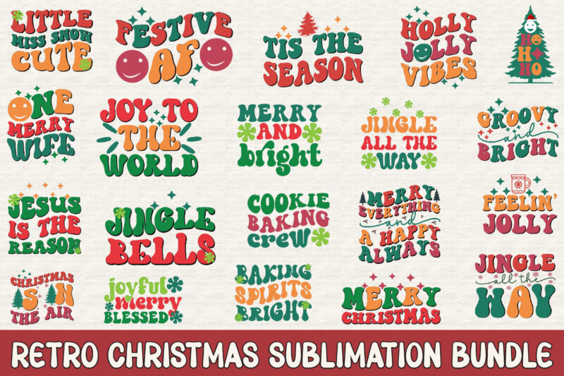 Retro Christmas Sublimation Bundle