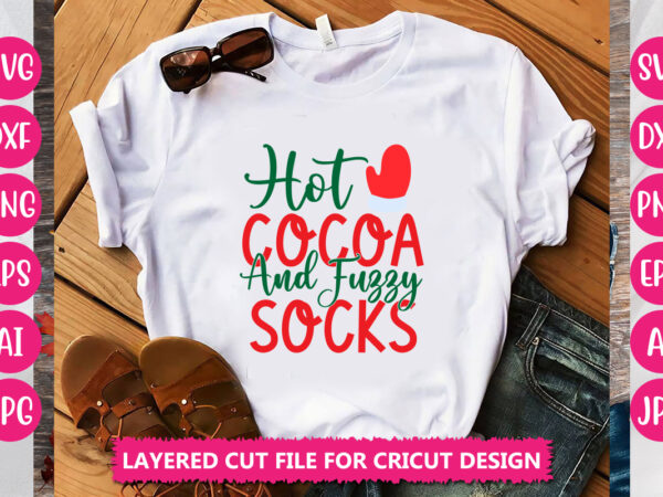 Hot cocoa and fuzzy socks vector design