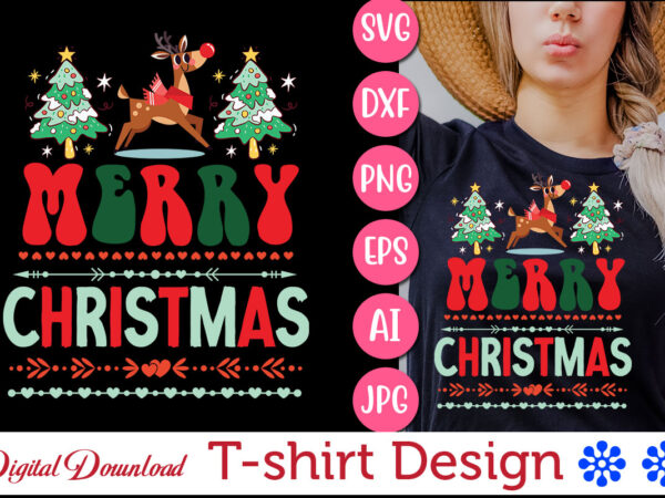 Merry christmas vector svg t-shirt design