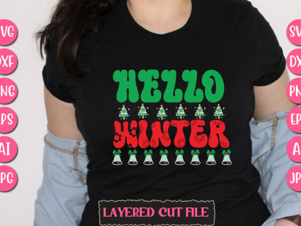 Hello winter vector svg t-shirt design
