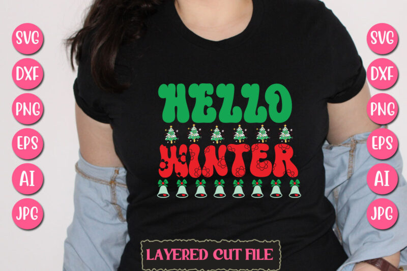 Hello Winter vector svg t-shirt design
