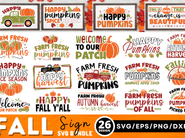 Fall sign making bundle t shirt graphic design