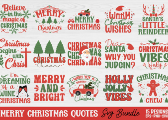 Merry Christmas Quotes SVG Bundle