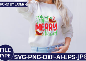 Joyful Merry Blessed SVG Cut File vector clipart