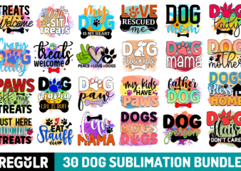 Dog Sublimation Bundle t shirt vector illustration