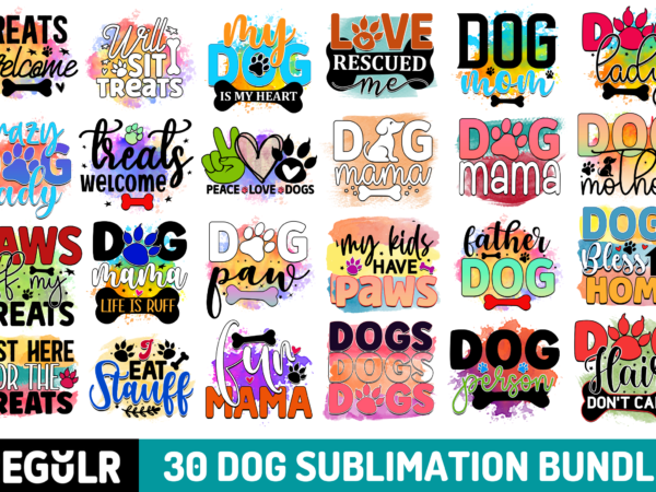 Dog sublimation bundle t shirt vector illustration