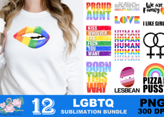 LGBT Rainbow Lips I Like Girls PNG Sublimation Design