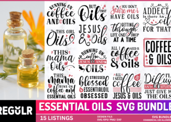 Essential Oils Svg Bundle vector clipart