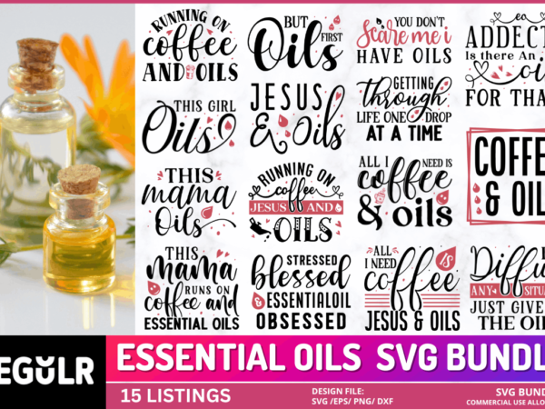 Essential oils svg bundle vector clipart