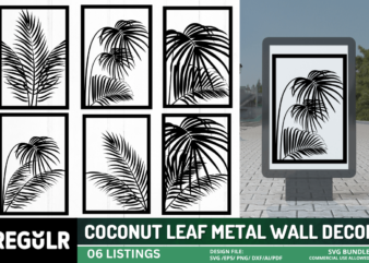 Coconut Leaf Metal Wall Decor SVG Bundle