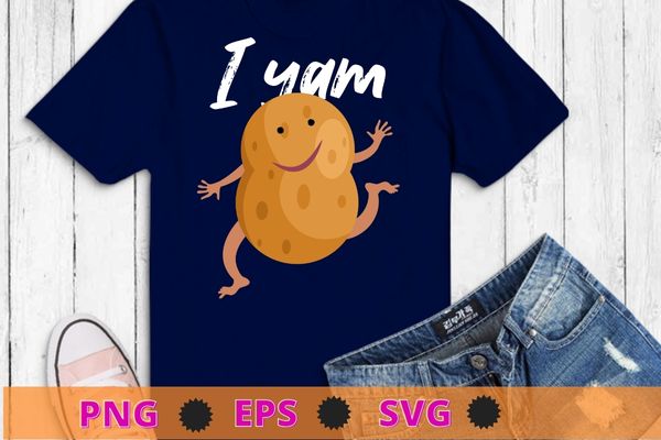 I yam funny potato dancing thanksgiving rainbow t-shirt design svg, thanksgiving, pickle, traditional culture, culture, turkey chicken