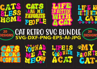 Cat Retro SVG Bundle