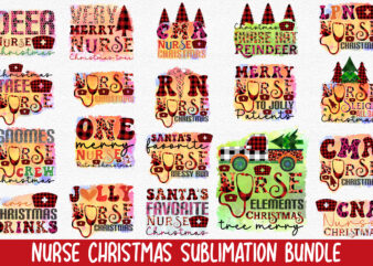 Nurse Christmas Sublimation Bundle T shirt vector artwork