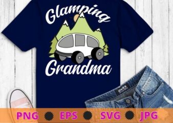 Glamping grandma funny Camping RV Flamingos Camper quote T-Shirt design svg, Glamping, Camping, RV, Flamingos, Camper quote,